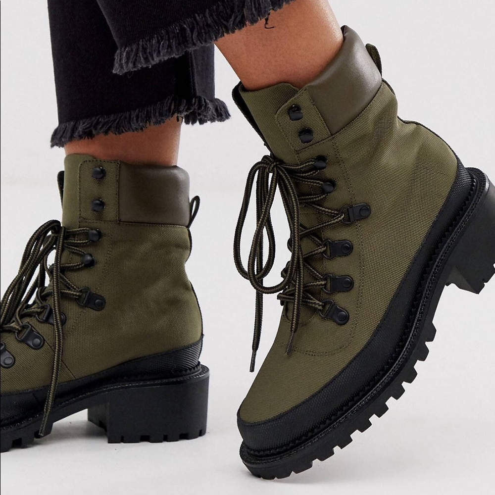 Khaki asos hiker boots